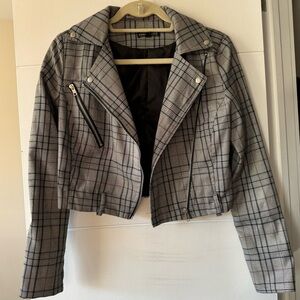 Cropped Plaid Jacket